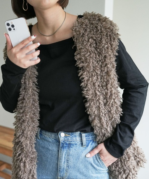 DISCOAT（ディスコート）の「【前後2WAY】リンガーロングスリーブ（Tシャツ/カットソー・レディース・オフホワイト/ブラック/ブラック×ホワイト/ピンク・FREE）」の3枚目の写真