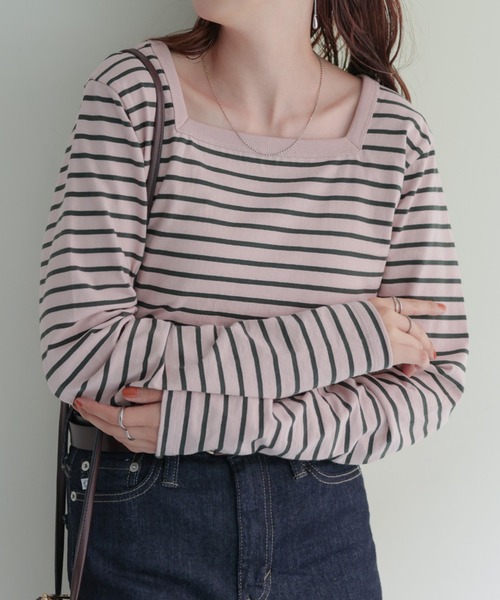 DISCOAT（ディスコート）の「【前後2WAY】リンガーロングスリーブ（Tシャツ/カットソー・レディース・オフホワイト/ブラック/ブラック×ホワイト/ピンク・FREE）」の20枚目の写真