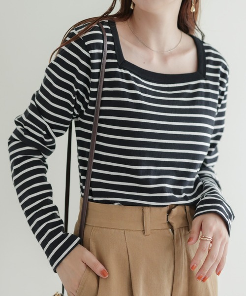 DISCOAT（ディスコート）の「【前後2WAY】リンガーロングスリーブ（Tシャツ/カットソー・レディース・オフホワイト/ブラック/ブラック×ホワイト/ピンク・FREE）」の14枚目の写真