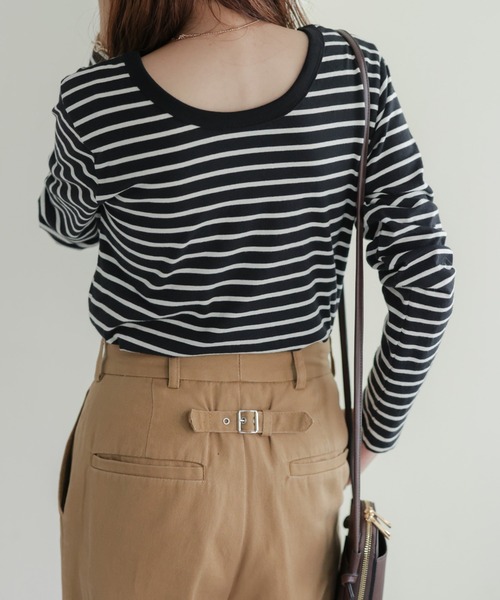 DISCOAT（ディスコート）の「【前後2WAY】リンガーロングスリーブ（Tシャツ/カットソー・レディース・オフホワイト/ブラック/ブラック×ホワイト/ピンク・FREE）」の19枚目の写真