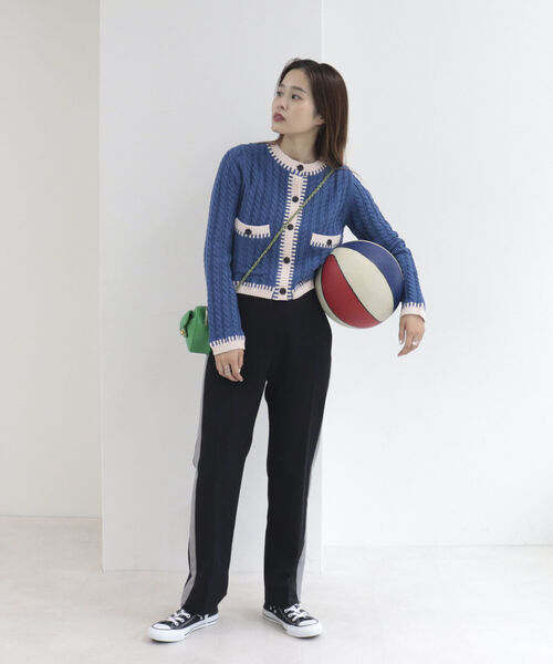 onulsoha(オヌルソハ)の「ライン入りスラックスパンツ(スラックス・レディース・グレー/ブラック・38)」の19枚目の写真