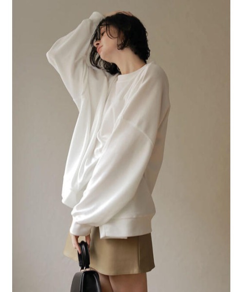 ACYM（アシーム）の「Onemile over size トップス（スウェット・レディース・ブラック/ホワイト・FREE）」の6枚目の写真