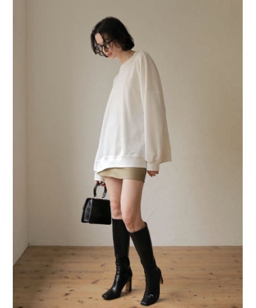 ACYM（アシーム）の「Onemile over size トップス（スウェット・レディース・ブラック/ホワイト・FREE）」の8枚目の写真