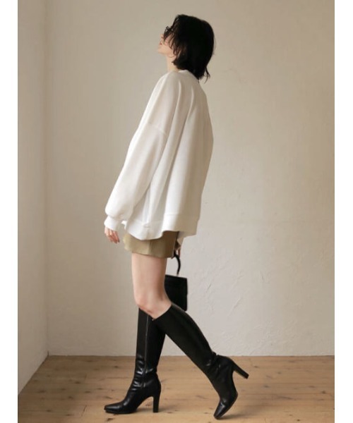 ACYM（アシーム）の「Onemile over size トップス（スウェット・レディース・ブラック/ホワイト・FREE）」の7枚目の写真