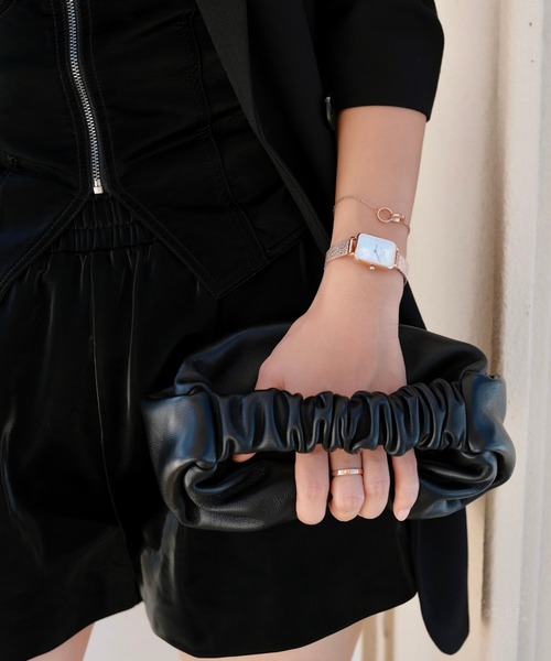 Daniel Wellington（ダニエルウェリントン）の「QUADRO LUMINE MOP 腕時計（アナログ腕時計・レディース・ブラック×シルバー/ブラック×ゴールド/ホワイト×イエロー/ホワイト×シルバー/ブラック×イエロー/ホワイト×ゴールド・ONE SIZE）」の10枚目の写真