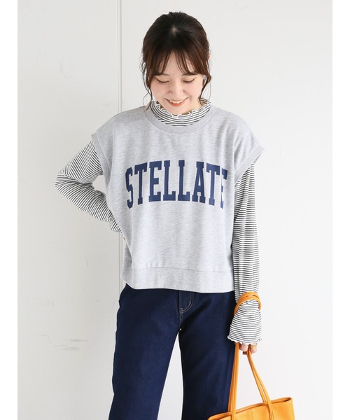 ehka sopo(エヘカソポ)の「細ボーダーハイネックカットソー(Tシャツ/カットソー・レディース・オフホワイト/オレンジ/グリーン・フリ-)」の15枚目の写真