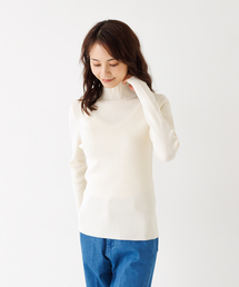 abahouse mavie | ポリエステルリブハイネックプルオーバー(ニット/セーター)