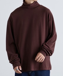 マイクロ起毛スムース タートルネック ルーズL/Sカットソー