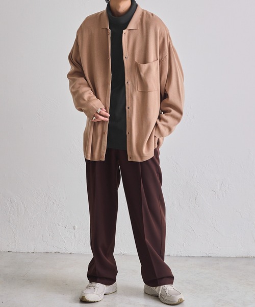 Anchor Smith（アンカー スミス）の「マイクロ起毛スムース タートルネック ルーズL/Sカットソー（Tシャツ/カットソー・メンズ・ブラック/ホワイト/ライトグレー/セージグリーン/ダークブラウン/グレイッシュブルー/ライトブルー/ボルドー・M/L）」の13枚目の写真