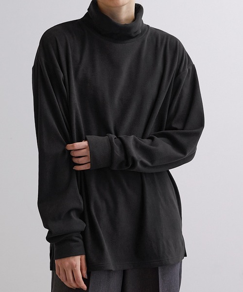 Anchor Smith（アンカー スミス）の「マイクロ起毛スムース タートルネック ルーズL/Sカットソー（Tシャツ/カットソー・メンズ・ブラック/ホワイト/ライトグレー/セージグリーン/ダークブラウン/グレイッシュブルー/ライトブルー/ボルドー・M/L）」の15枚目の写真