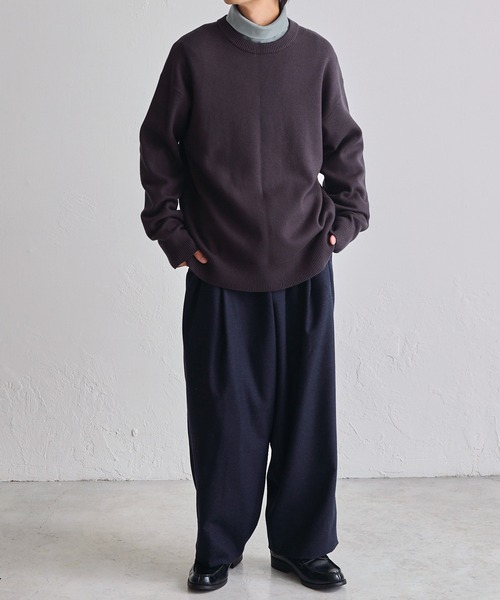 Anchor Smith（アンカー スミス）の「マイクロ起毛スムース タートルネック ルーズL/Sカットソー（Tシャツ/カットソー・メンズ・ブラック/ホワイト/ライトグレー/セージグリーン/ダークブラウン/グレイッシュブルー/ライトブルー/ボルドー・M/L）」の21枚目の写真