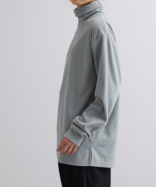 セール】マイクロ起毛スムース タートルネック ルーズL/S