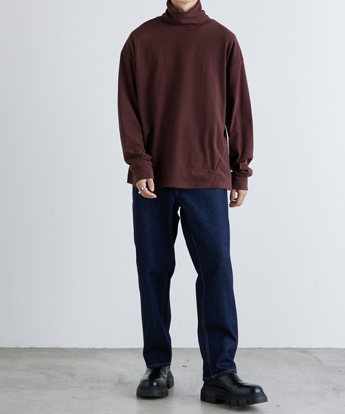 セール】マイクロ起毛スムース タートルネック ルーズL/S