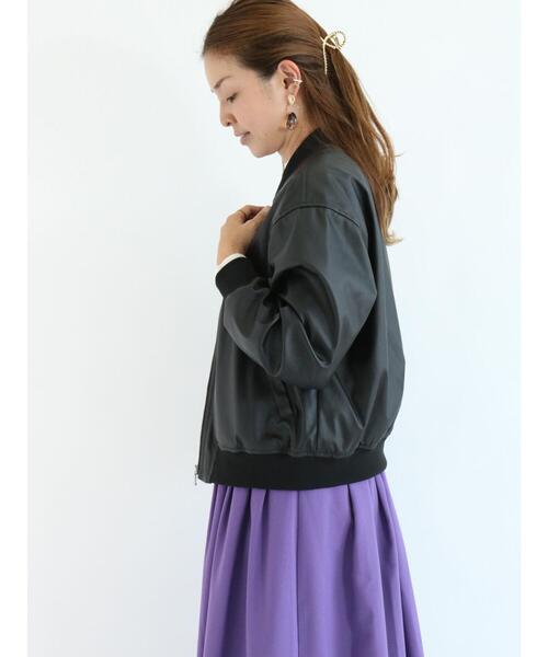 Te chichi TERRASSE（テチチテラス）の「ショートリブブルゾン（ブルゾン・レディース・ブラック/ベージュ・ﾌﾘ-）」の8枚目の写真