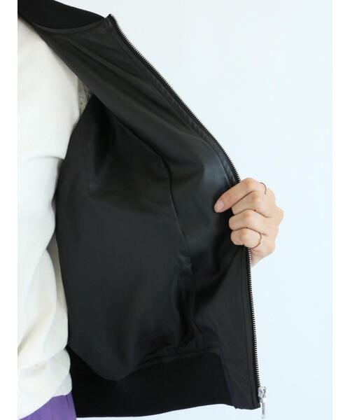 Te chichi TERRASSE（テチチテラス）の「ショートリブブルゾン（ブルゾン・レディース・ブラック/ベージュ・ﾌﾘ-）」の10枚目の写真