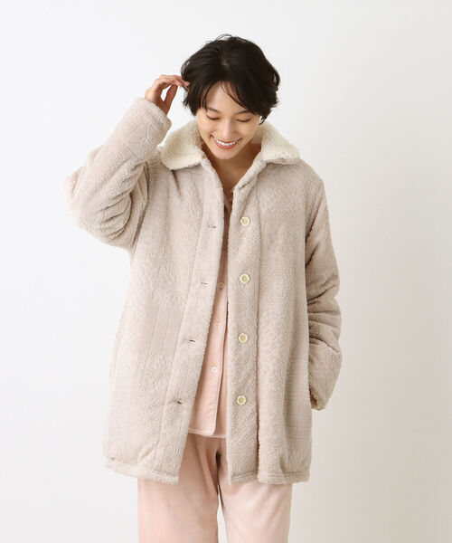 Afternoon Tea（アフタヌーンティー）の「クロシェ柄オパールガウン（ガウン/バスローブ・レディース・ライトグレー/ピンク・ONE SIZE）」の2枚目の写真