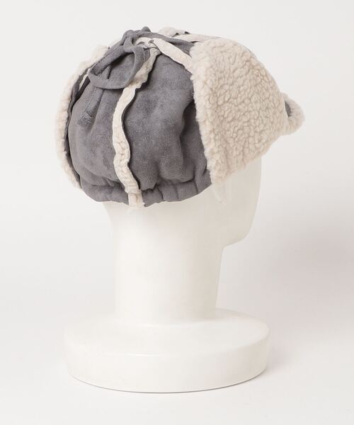 ビンテージ フライトキャップ 本革 ムートン レバー 古着 美品 Ruben キャップ 帽子 「Ruben」FAKE LEATHER FLIGHT CAP
