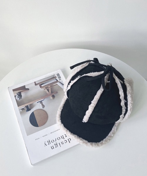 AS KNOW AS plus(アズノゥアズプラス)の「♪フェイクムートン ボア フライトキャップ(キャップ・レディース・ブラック/ベージュ/ブラウン/グレー/キャメル・FREE)」の11枚目の写真