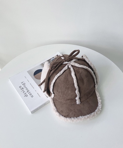 AS KNOW AS plus(アズノゥアズプラス)の「♪フェイクムートン ボア フライトキャップ(キャップ・レディース・ブラック/ベージュ/ブラウン/グレー/キャメル・FREE)」の14枚目の写真