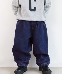 キッズ デニムタックワイドパンツ