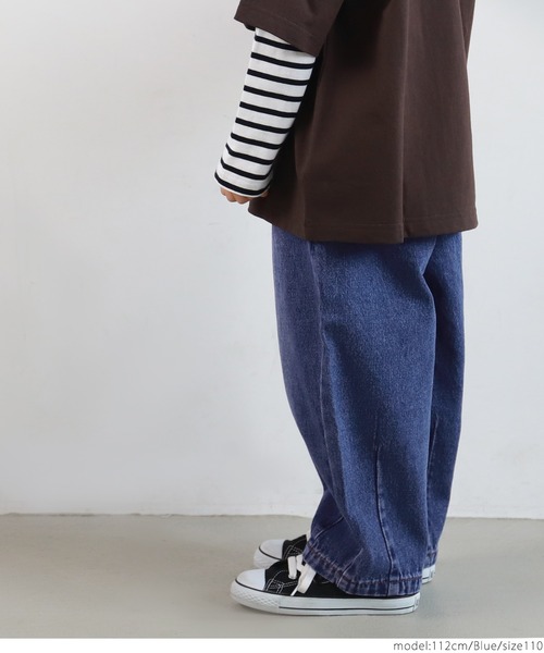coca（coca）（コカ）の「キッズ デニムタックワイドパンツ（デニムパンツ・キッズ・ネイビー/ブルー・100/110/120/130/140）」の20枚目の写真
