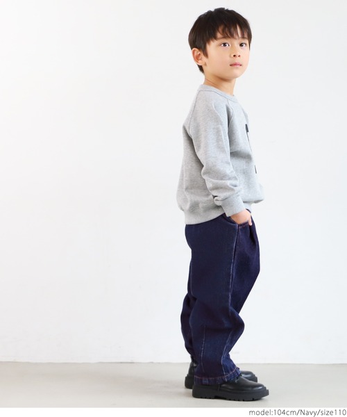 coca（coca）（コカ）の「キッズ デニムタックワイドパンツ（デニムパンツ・キッズ・ネイビー/ブルー・100/110/120/130/140）」の16枚目の写真