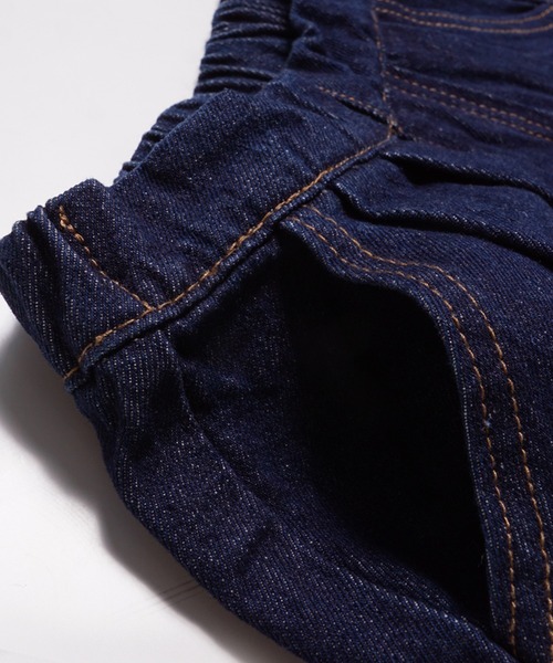coca（coca）（コカ）の「キッズ デニムタックワイドパンツ（デニムパンツ・キッズ・ネイビー/ブルー・100/110/120/130/140）」の12枚目の写真