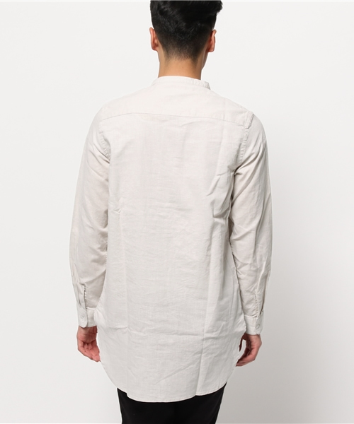 WEGO(ウィゴー)の「WEGO/リネンMIXバンドカラーロングシャツ(シャツ/ブラウス・メンズ・ホワイト/グレー・MEDIUM/LARGE)」の12枚目の写真