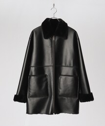 tk.TAKEO KIKUCHI | シンセティックレザー×フェイクファー リバーシブルブルゾン(ブルゾン)