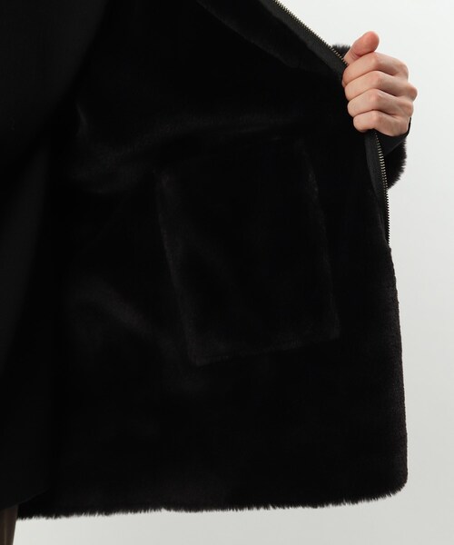 tk.TAKEO KIKUCHI（ティーケータケオキクチ）の「◆シンセティックレザー×フェイクファー リバーシブルブルゾン（ブルゾン・メンズ・ブラック・88）」の5枚目の写真