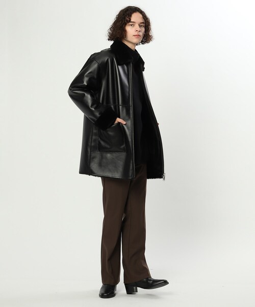 tk.TAKEO KIKUCHI（ティーケータケオキクチ）の「◆シンセティックレザー×フェイクファー リバーシブルブルゾン（ブルゾン・メンズ・ブラック・88）」の19枚目の写真