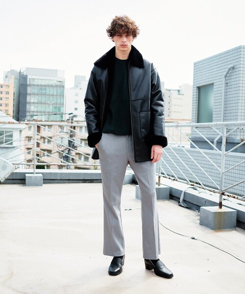 tk.TAKEO KIKUCHI（ティーケータケオキクチ）の「◆シンセティックレザー×フェイクファー リバーシブルブルゾン（ブルゾン・メンズ・ブラック・88）」の6枚目の写真