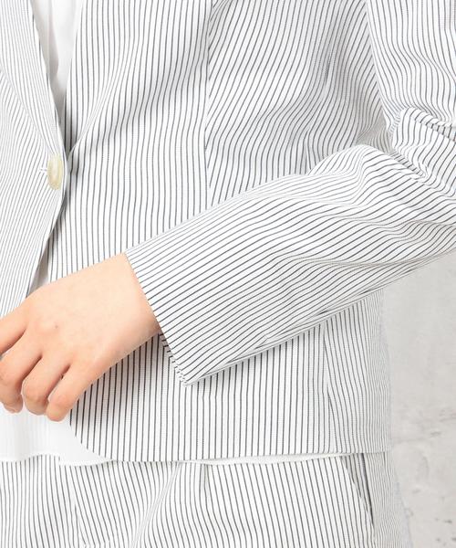 green label relaxing（グリーンレーベルリラクシング）の「[VERY掲載]GO SILKYCODEWAY 1B -P/O ジャケット  GV gof101（テーラードジャケット・レディース・オフホワイト/ブラック・40/38）」の10枚目の写真