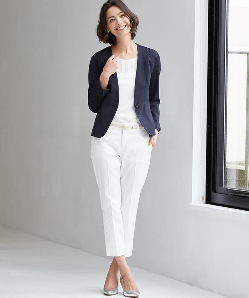 green label relaxing（グリーンレーベルリラクシング）の「[VERY掲載]GO SILKYCODEWAY 1B -P/O ジャケット  GV gof101（テーラードジャケット・レディース・オフホワイト/ブラック・40/38）」の15枚目の写真