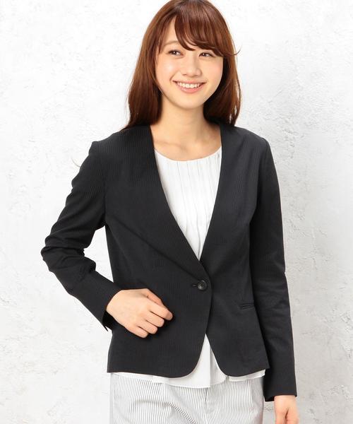 green label relaxing（グリーンレーベルリラクシング）の「[VERY掲載]GO SILKYCODEWAY 1B -P/O ジャケット  GV gof101（テーラードジャケット・レディース・オフホワイト/ブラック・40/38）」の17枚目の写真