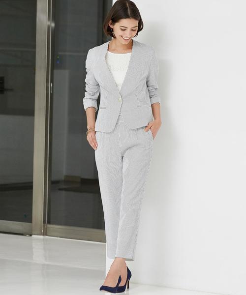 green label relaxing（グリーンレーベルリラクシング）の「[VERY掲載]GO SILKYCODEWAY 1B -P/O ジャケット  GV gof101（テーラードジャケット・レディース・オフホワイト/ブラック・40/38）」の16枚目の写真