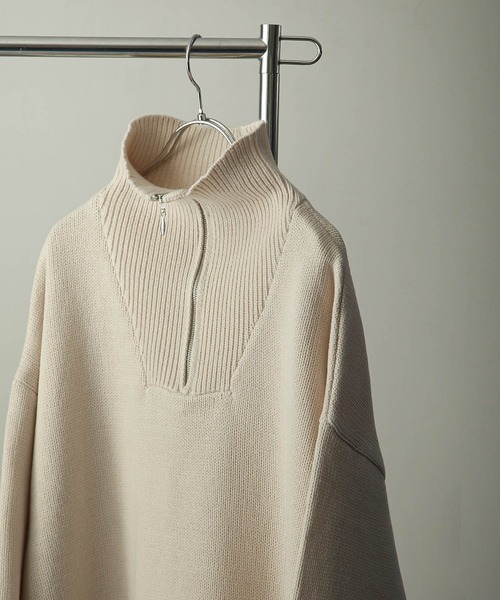 【セール】ハーフジップスタンドカラーオーバーサイズニット/ハイネックニット(ニット/セーター)|Nilway(ニルウェイ) 【セール】ハーフジップスタンドカラーオーバーサイズニット/ハイネックニット(ニット/セーター)|Nilway(ニルウェイ)