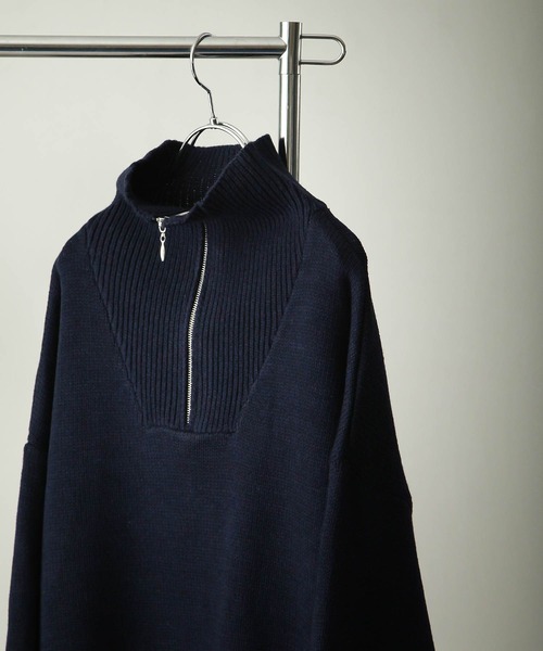 【セール】ハーフジップスタンドカラーオーバーサイズニット/ハイネックニット(ニット/セーター)|Nilway(ニルウェイ) 【セール】ハーフジップスタンドカラーオーバーサイズニット/ハイネックニット(ニット/セーター)|Nilway(ニルウェイ)