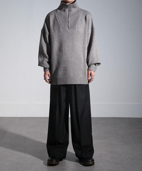 【セール】ハーフジップスタンドカラーオーバーサイズニット/ハイネックニット(ニット/セーター)|Nilway(ニルウェイ) 【セール】ハーフジップスタンドカラーオーバーサイズニット/ハイネックニット(ニット/セーター)|Nilway(ニルウェイ)