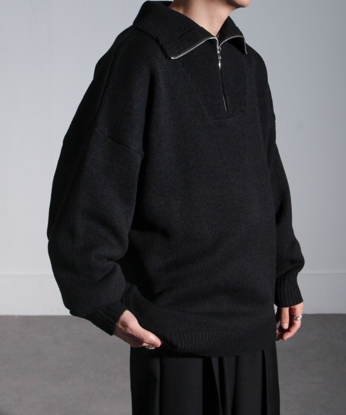 【セール】ハーフジップスタンドカラーオーバーサイズニット/ハイネックニット(ニット/セーター)|Nilway(ニルウェイ) 【セール】ハーフジップスタンドカラーオーバーサイズニット/ハイネックニット(ニット/セーター)|Nilway(ニルウェイ)