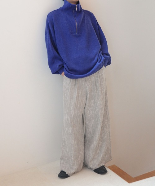 【セール】ハーフジップスタンドカラーオーバーサイズニット/ハイネックニット(ニット/セーター)|Nilway(ニルウェイ) 【セール】ハーフジップスタンドカラーオーバーサイズニット/ハイネックニット(ニット/セーター)|Nilway(ニルウェイ)