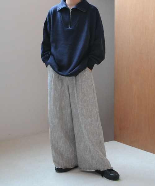 【セール】ハーフジップスタンドカラーオーバーサイズニット/ハイネックニット(ニット/セーター)|Nilway(ニルウェイ) 【セール】ハーフジップスタンドカラーオーバーサイズニット/ハイネックニット(ニット/セーター)|Nilway(ニルウェイ)