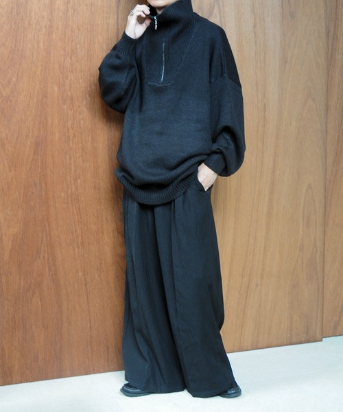 【セール】ハーフジップスタンドカラーオーバーサイズニット/ハイネックニット(ニット/セーター)|Nilway(ニルウェイ) 【セール】ハーフジップスタンドカラーオーバーサイズニット/ハイネックニット(ニット/セーター)|Nilway(ニルウェイ)