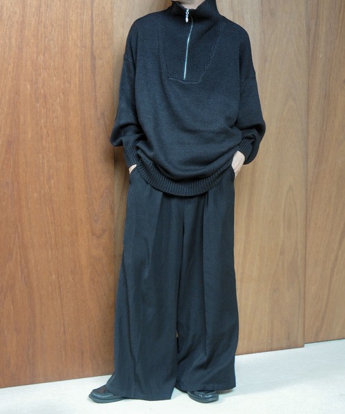 【セール】ハーフジップスタンドカラーオーバーサイズニット/ハイネックニット(ニット/セーター)|Nilway(ニルウェイ) 【セール】ハーフジップスタンドカラーオーバーサイズニット/ハイネックニット(ニット/セーター)|Nilway(ニルウェイ)