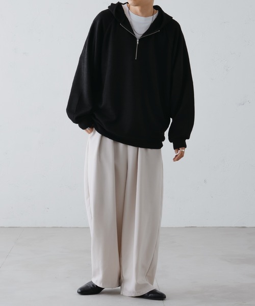 epnok（エプノック）の「ベーシックルーズジップパーカー（パーカー・メンズ・ブラック/キャメル/アイボリー・SMALL/MEDIUM/LARGE）」の21枚目の写真