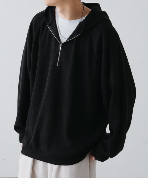 epnok（エプノック）の「ベーシックルーズジップパーカー（パーカー・メンズ・ブラック/キャメル/アイボリー・SMALL/MEDIUM/LARGE）」の4枚目の写真