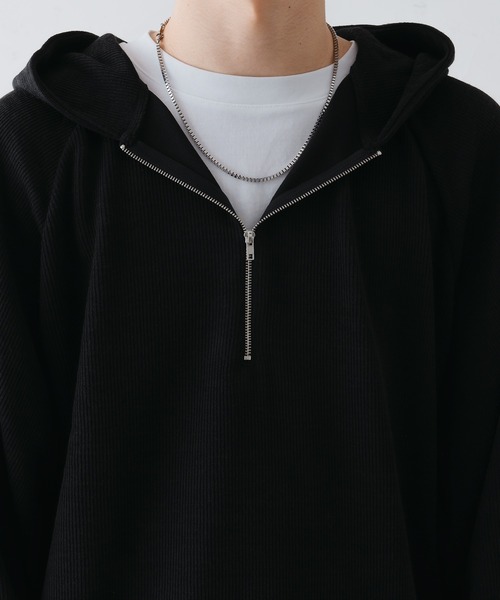 epnok（エプノック）の「ベーシックルーズジップパーカー（パーカー・メンズ・ブラック/キャメル/アイボリー・SMALL/MEDIUM/LARGE）」の13枚目の写真