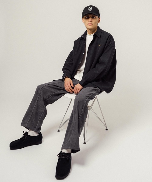 Ressaca(レサーカ)の「オーバーサイズ ワンポイントロゴ レギュラーカラー長袖シャツ(シャツ/ブラウス・メンズ・バーガンディー/キャメル/グリーン/ホワイト/ブラック・M/L/XL)」の8枚目の写真