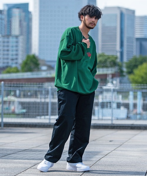 SMILEY FACE(スマイリーフェイス)の「『SMILEY FACE/スマイリーフェイス』ロゴワッペンスマイリー裏毛トレーナー(スウェット・メンズ・マスタード/グリーン/ホワイト・L/M)」の15枚目の写真