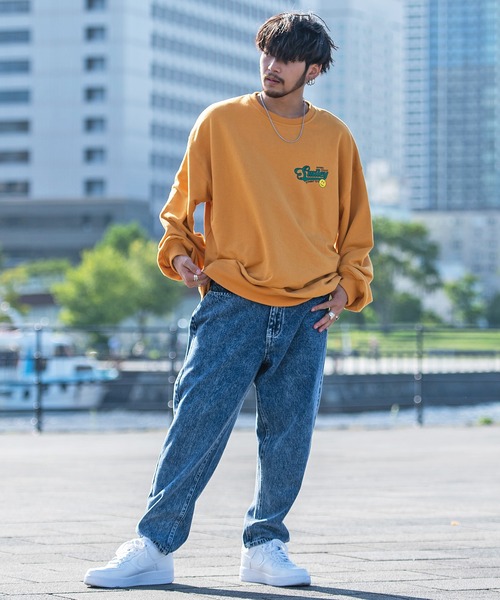SMILEY FACE(スマイリーフェイス)の「『SMILEY FACE/スマイリーフェイス』ロゴワッペンスマイリー裏毛トレーナー(スウェット・メンズ・マスタード/グリーン/ホワイト・L/M)」の22枚目の写真